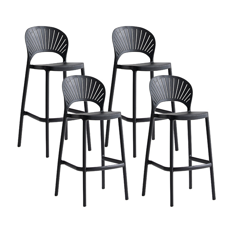 Nordic Plastic Stackable Counter Stools Macron Colorful Indoor Bar Stool with Plastic Seat