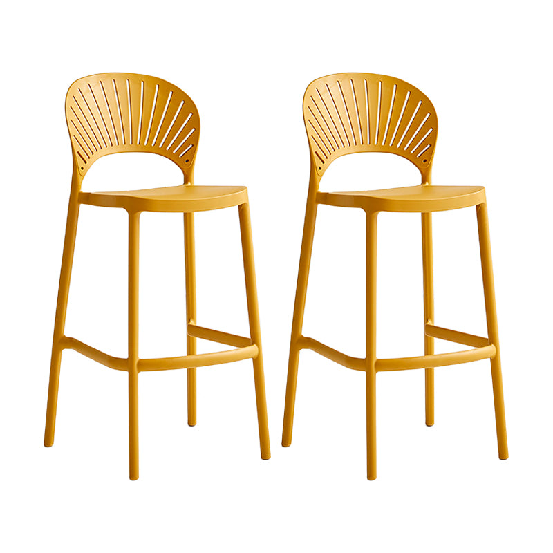 Nordic Plastic Stackable Counter Stools Macron Colorful Indoor Bar Stool with Plastic Seat