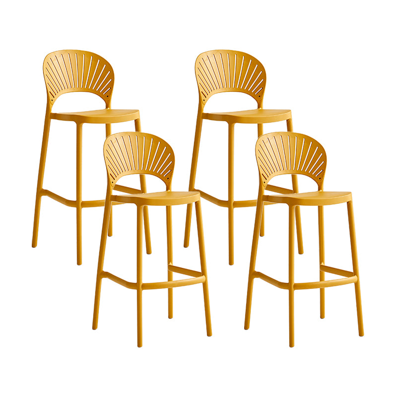 Nordic Plastic Stackable Counter Stools Macron Colorful Indoor Bar Stool with Plastic Seat