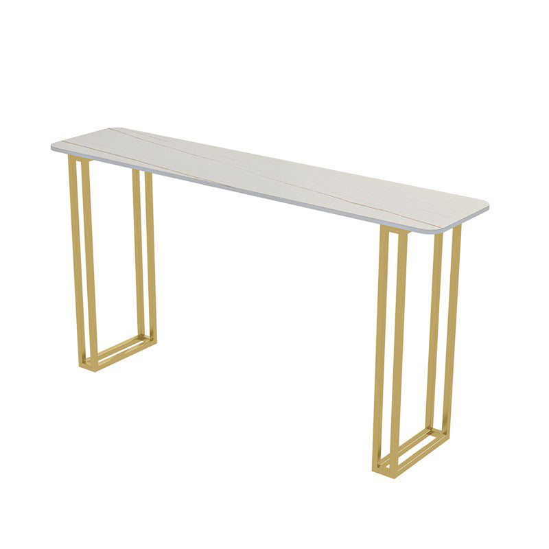 Modern Marble Counter Table with Rectangle Table Top Sled Table - 42" H