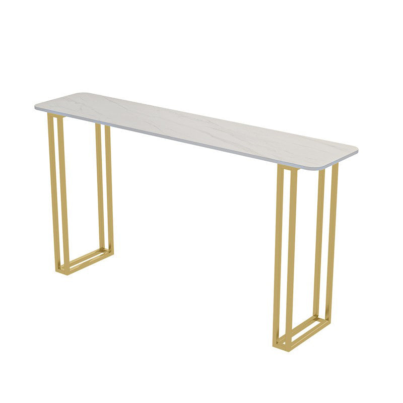 Modern Marble Counter Table with Rectangle Table Top Sled Table - 42" H