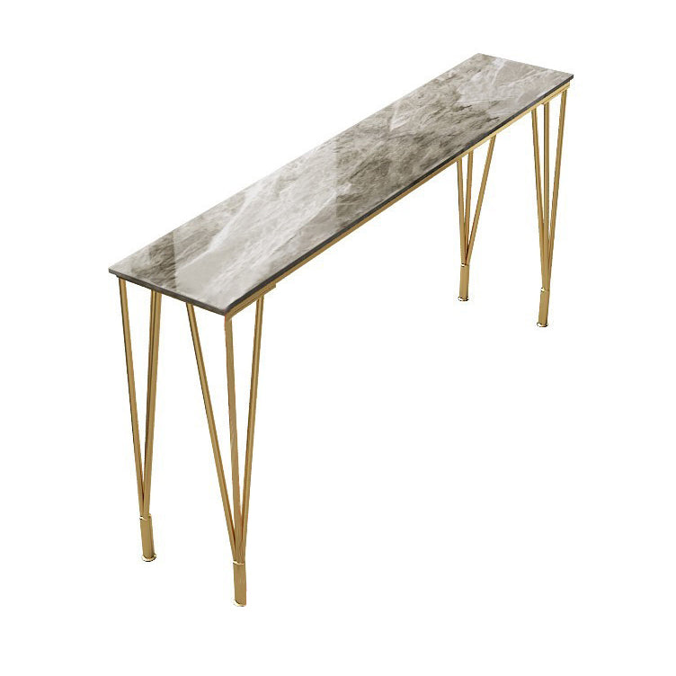 Modern Marble Pub Table with Rectangle Table Top Legs Table - 42" H