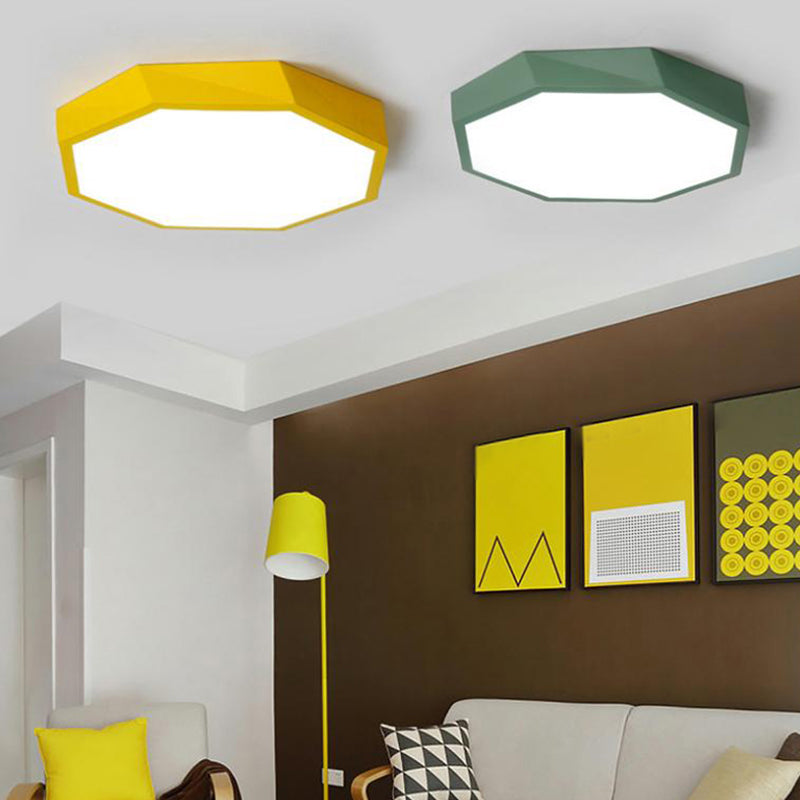 Modern Style Geometry Shape Ceiling Lamp Metal 1 Light Ceiling Lighting for Living Room