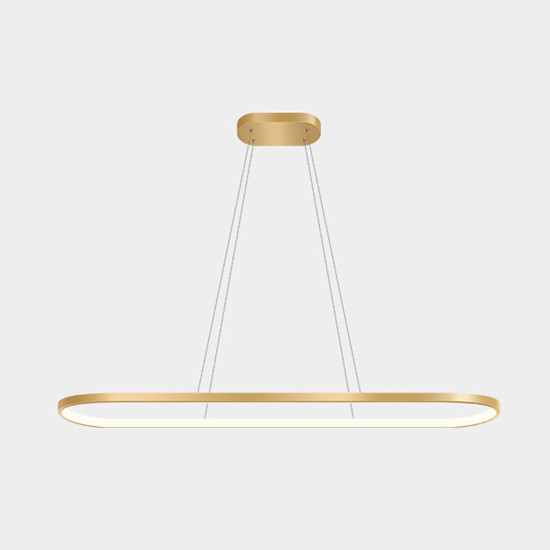 Estilo moderno forma lineal colgante metal luz 1 accesorio de iluminación colgante de luz en oro