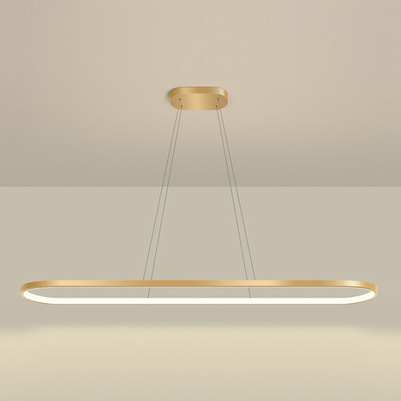 Estilo moderno forma lineal colgante metal luz 1 accesorio de iluminación colgante de luz en oro