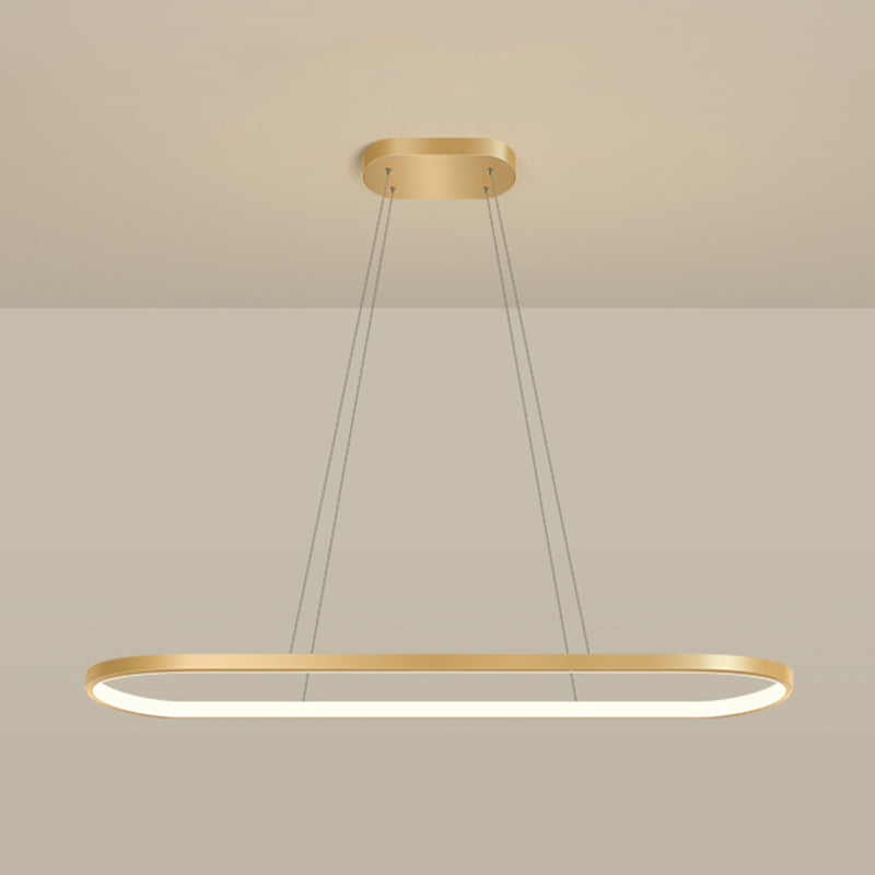 Estilo moderno forma lineal colgante metal luz 1 accesorio de iluminación colgante de luz en oro