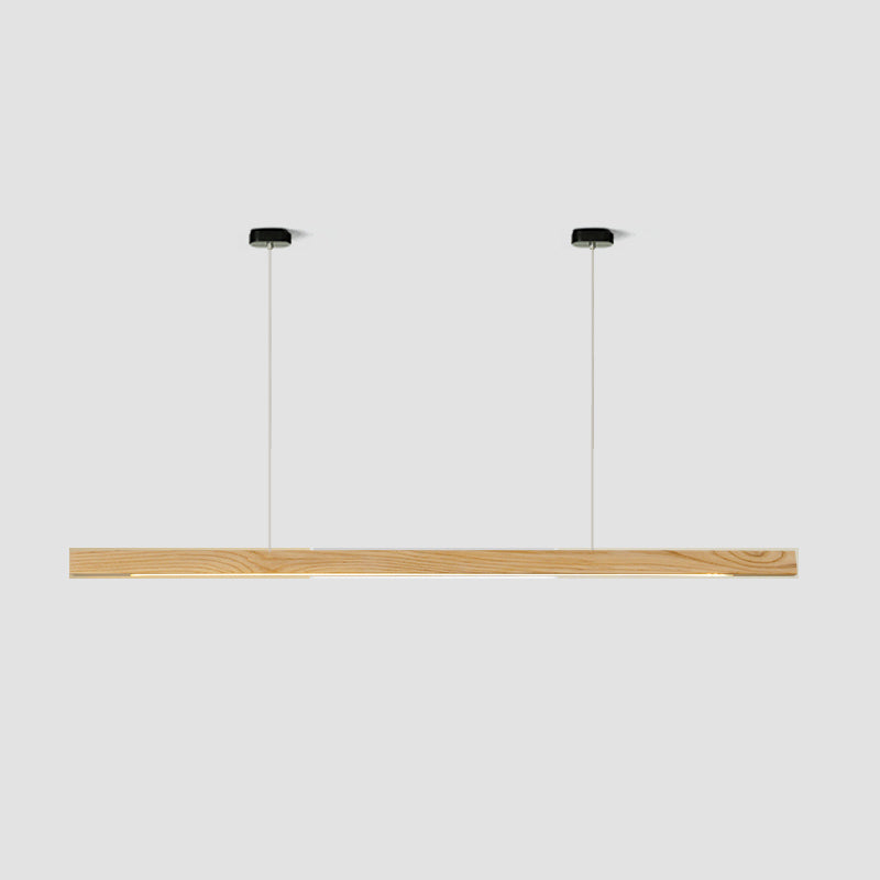 Contemporary Style Linear Shape Pendant Light Wood 1 Light Pendant Lighting Fixture