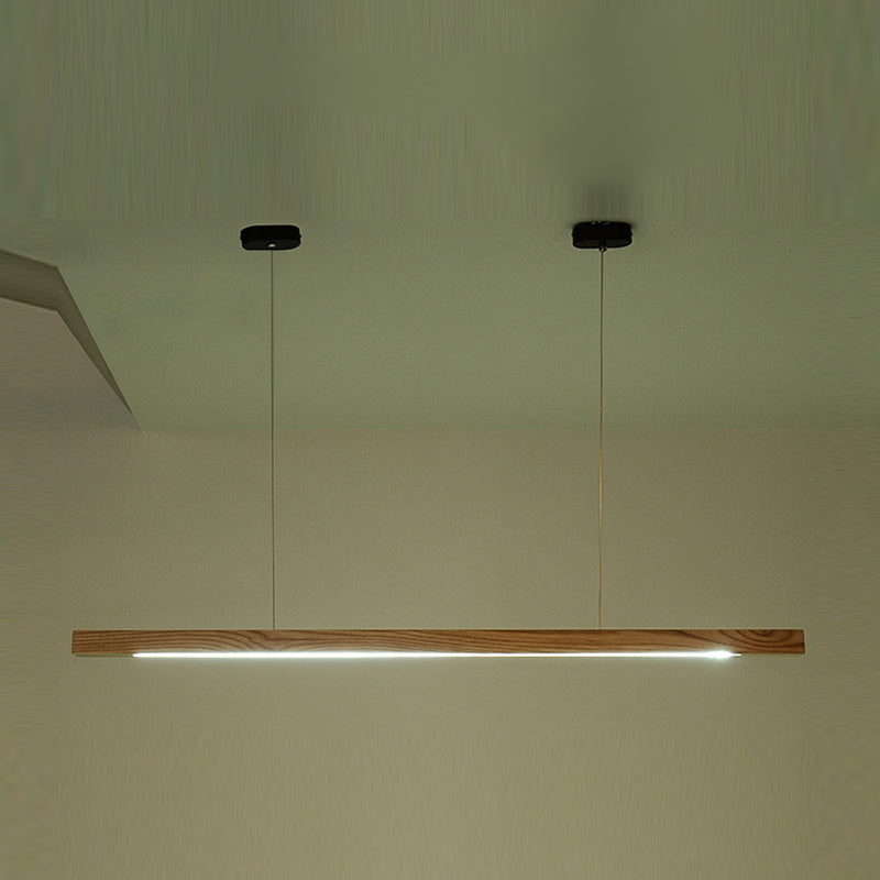 Contemporary Style Linear Shape Pendant Light Wood 1 Light Pendant Lighting Fixture