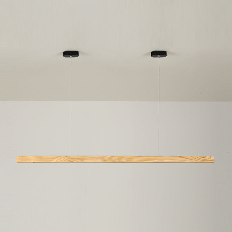Contemporary Style Linear Shape Pendant Light Wood 1 Light Pendant Lighting Fixture