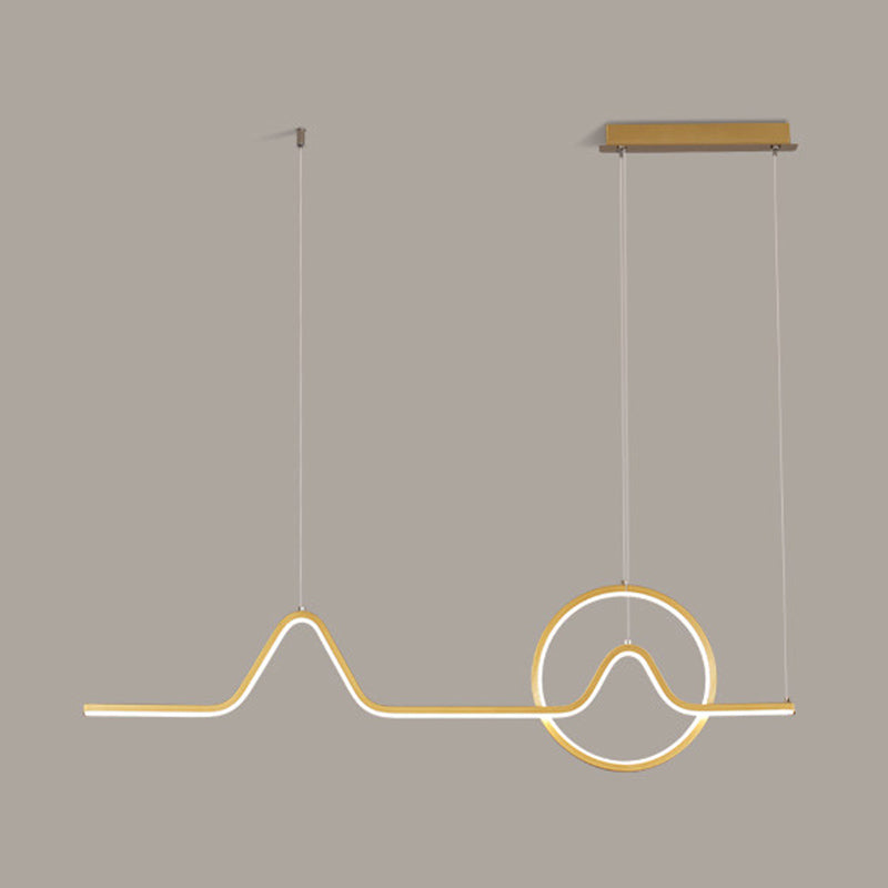 Contemporary Style Linear Shape Pendant Lights Metal 2-Light Pendant Lighting Fixtures