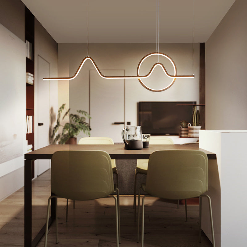 Contemporary Style Linear Shape Pendant Lights Metal 2-Light Pendant Lighting Fixtures