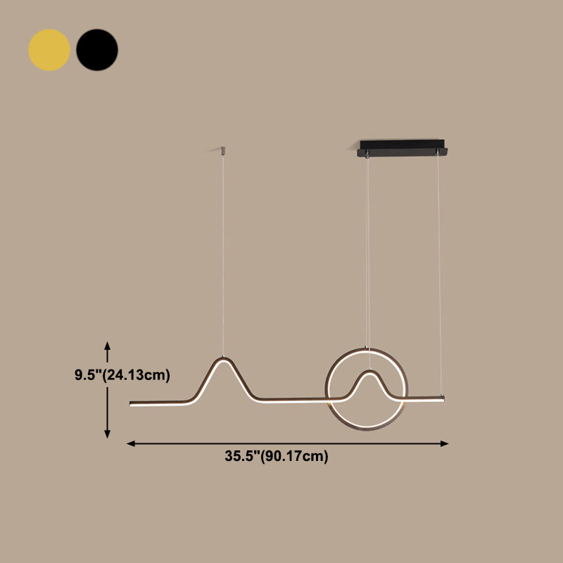 Estilo contemporáneo Luces colgantes de forma lineal Metal de 2 accesorios de iluminación colgante