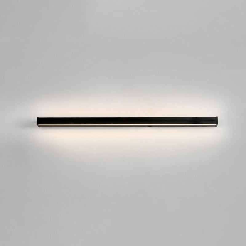 1 Light Linear Wall Mounted Lamps Modern Style Metal Wall Sconce Lights in Black