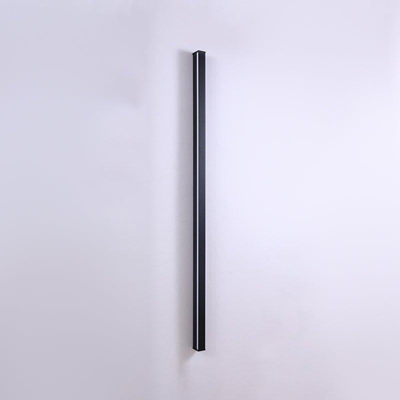 1 Light Linear Wall Mounted Lamps Modern Style Metal Wall Sconce Lights in Black