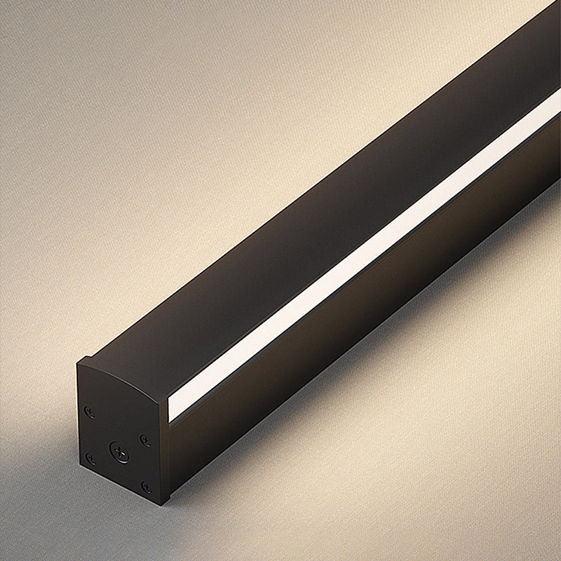 1 Light Linear Wall Mounted Lamps Modern Style Metal Wall Sconce Lights in Black