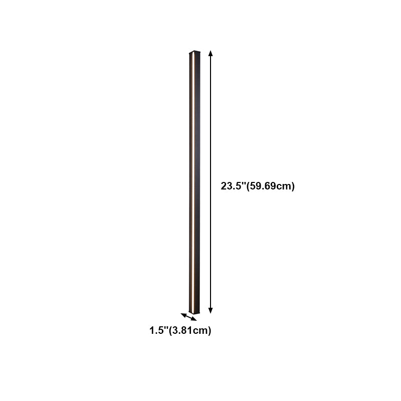 1 Light Linear Wall Mounted Lamps Modern Style Metal Wall Sconce Lights in Black