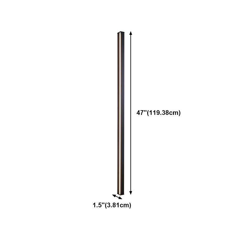 1 Light Linear Wall Mounted Lamps Modern Style Metal Wall Sconce Lights in Black