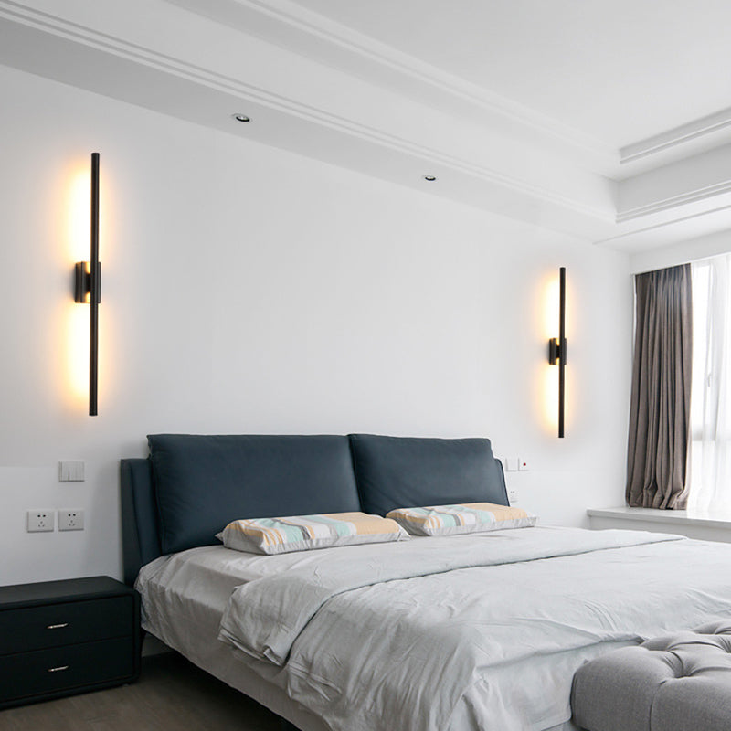 1 Light Linear Wall Mounted Lamps Modern Style Metal Wall Sconce Lights