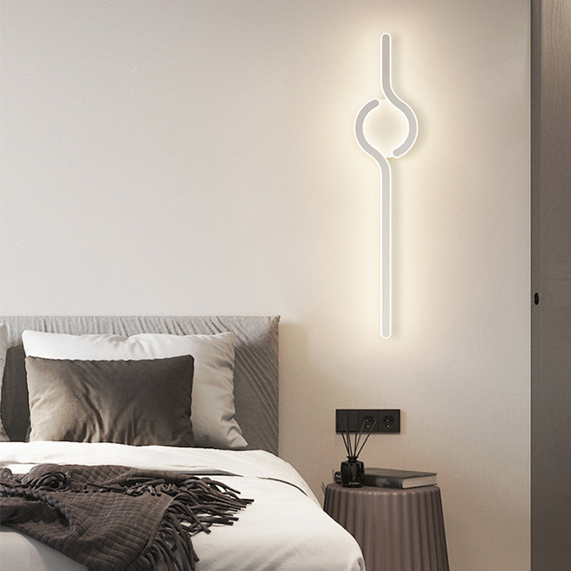 Linear Shape Metal Wall Sconce Modern Single Light Wall Mount Lighting