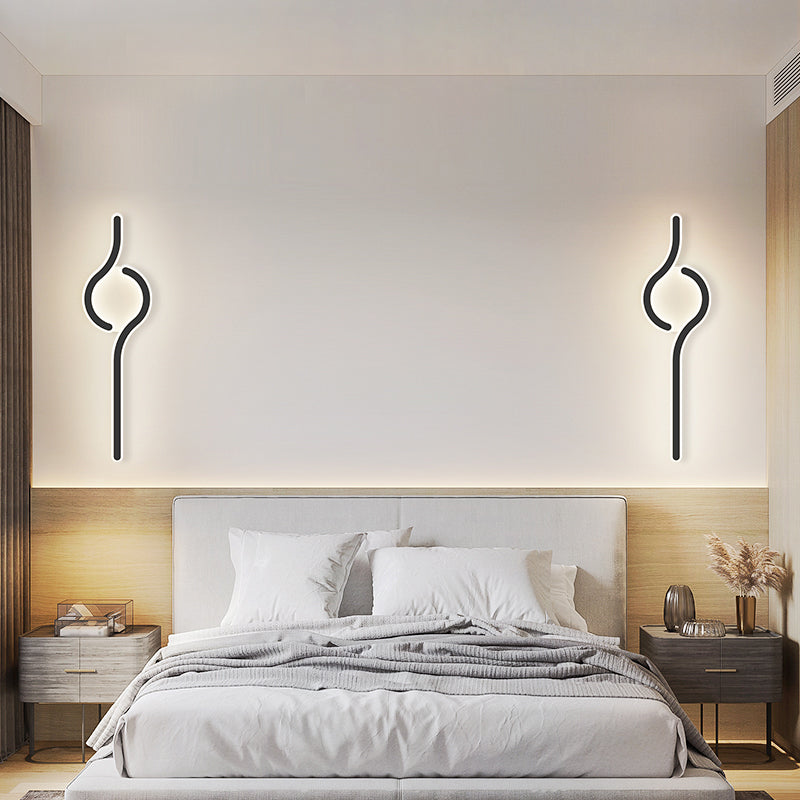 Linear Shape Metal Wall Sconce Modern Single Light Wall Mount Lighting