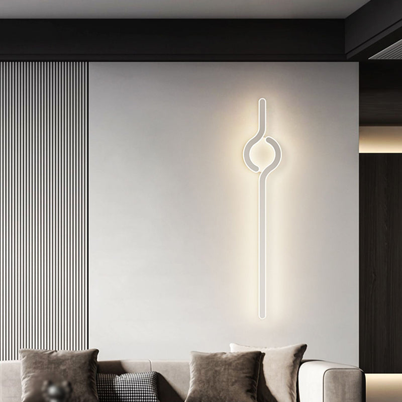 Linear Shape Metal Wall Sconce Modern Single Light Wall Mount Lighting
