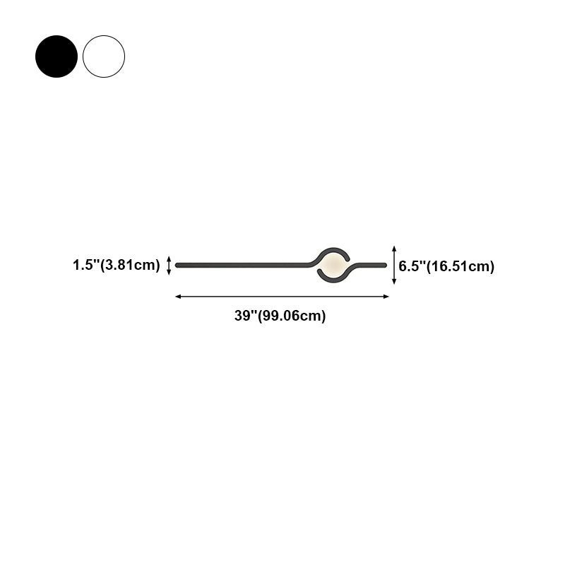 Linear Shape Metal Wall Sconce Modern Single Light Wall Mount Lighting