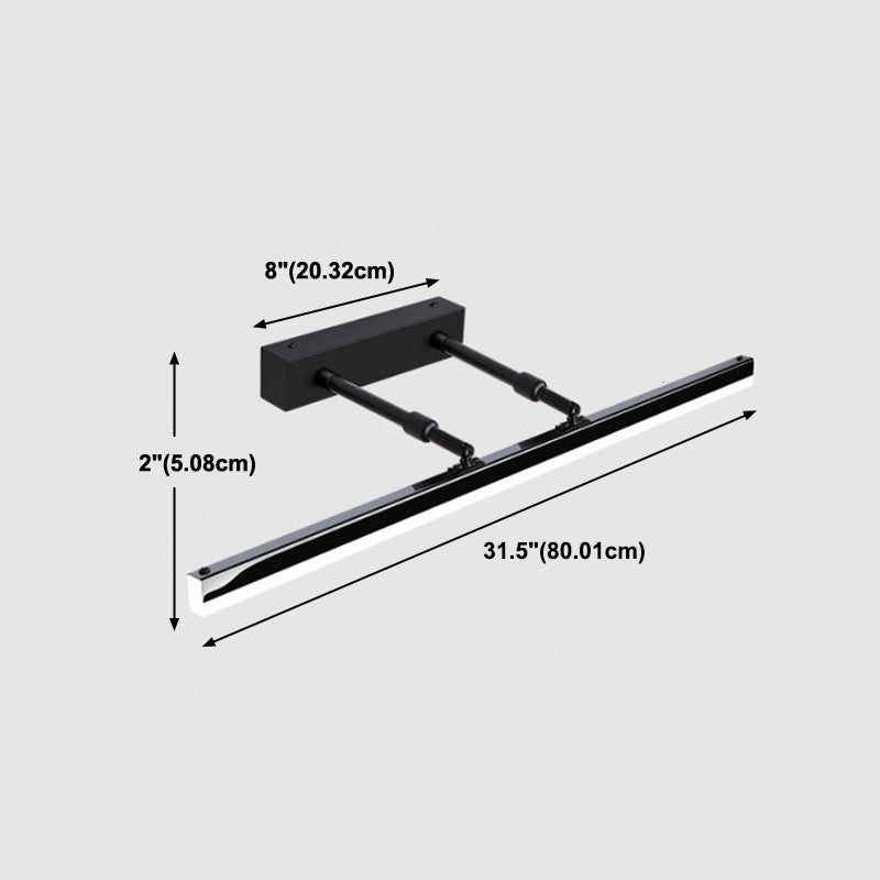Modern Style Linear Wall Mounted Lamps Metal 1 Light LED Mirror Lights