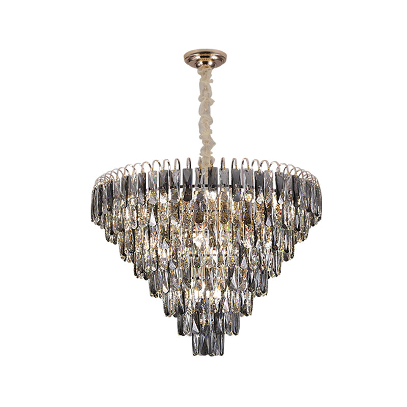 Moderne Stil Geometrieform Anhänger Kronleuchter Kristall Kronleuchter Lichter in Grau