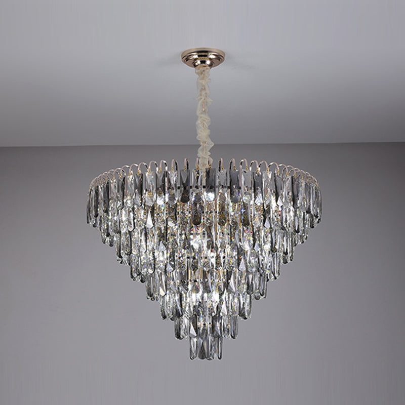 Moderne Stil Geometrieform Anhänger Kronleuchter Kristall Kronleuchter Lichter in Grau