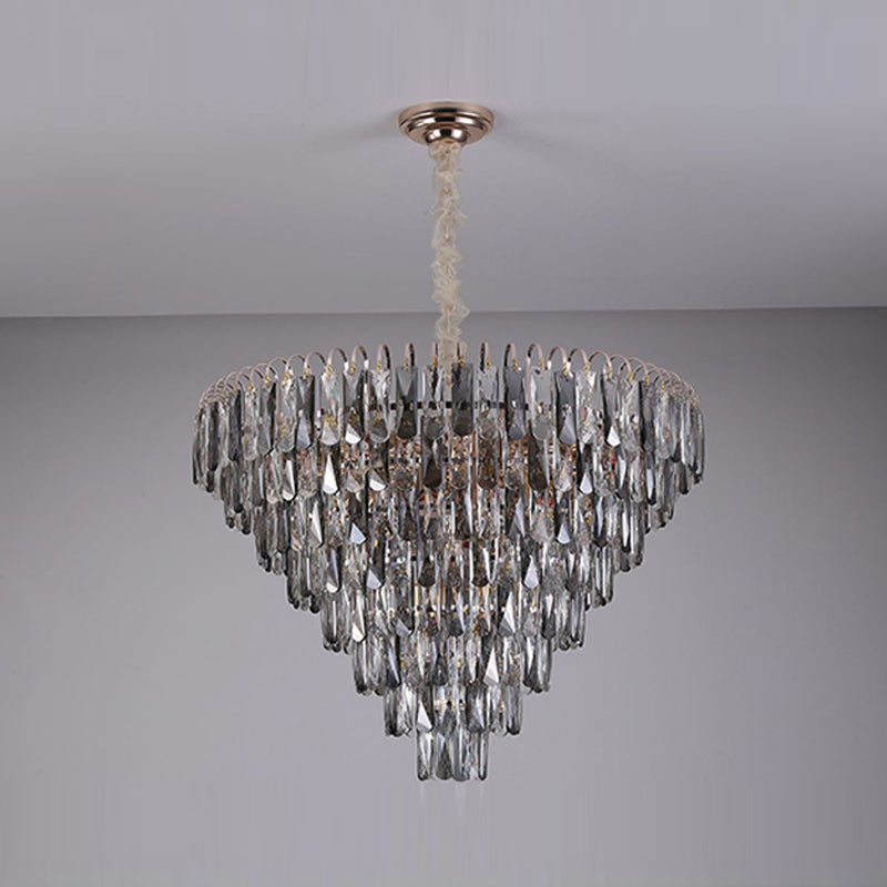 Modern Style Geometry Shape Pendant Chandeliers Crystal Chandelier Lights in Grey