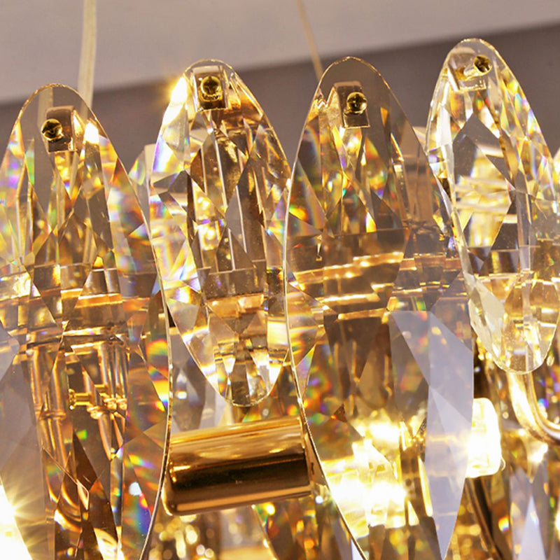 Modern Style Wheel Shape Pendant Chandeliers Crystal Chandelier Lights in Grey