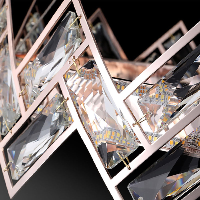 Wheel Shape Pendant Chandelier Modern Style Crystal 1 Light Chandelier Light in Silver