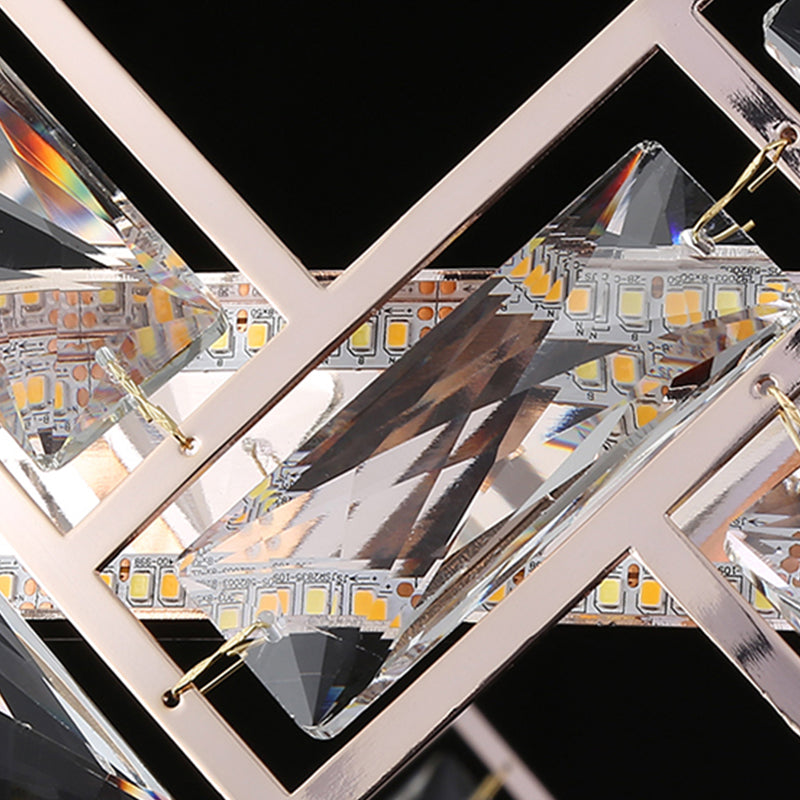 Wheel Shape Pendant Chandelier Modern Style Crystal 1 Light Chandelier Light in Silver