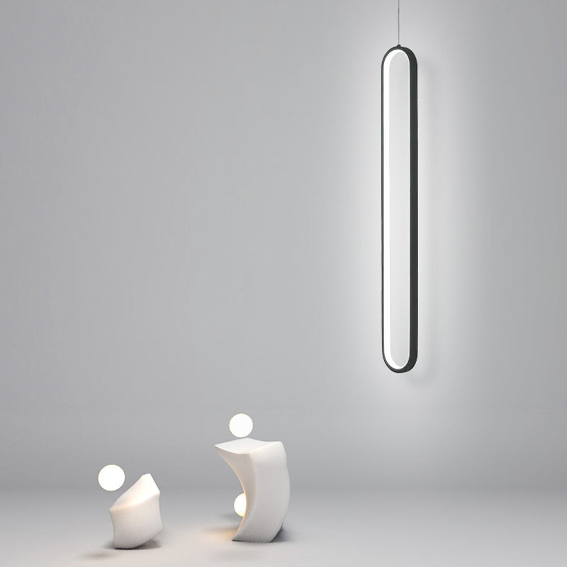 1 Light Linear Hanging Pendant Modern Style Metal Hanging Lighting for Dining Room