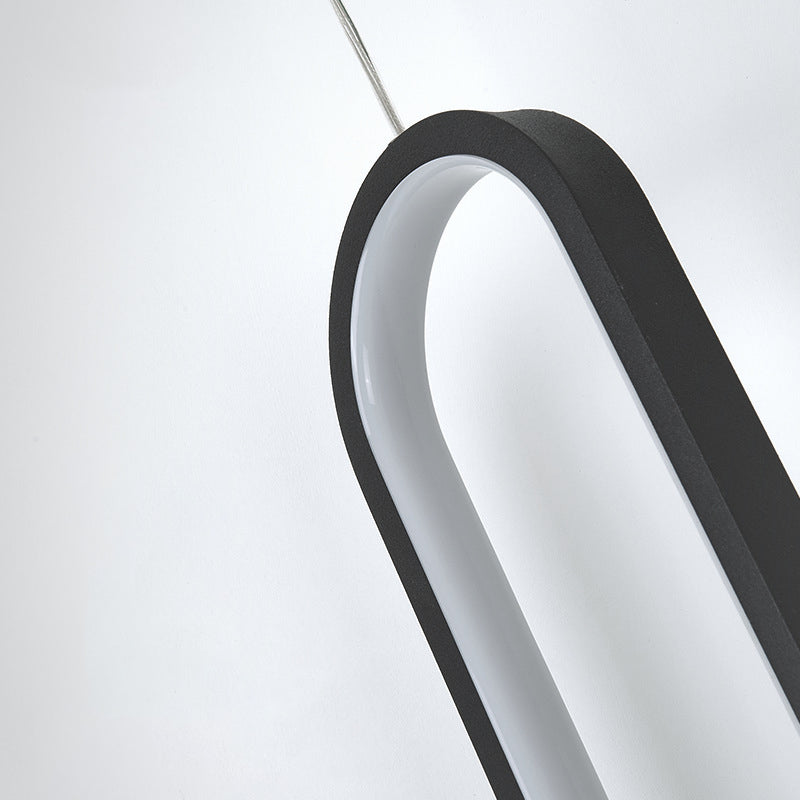 1 Light Linear Hanging Pendant Modern Style Metal Hanging Lighting for Dining Room