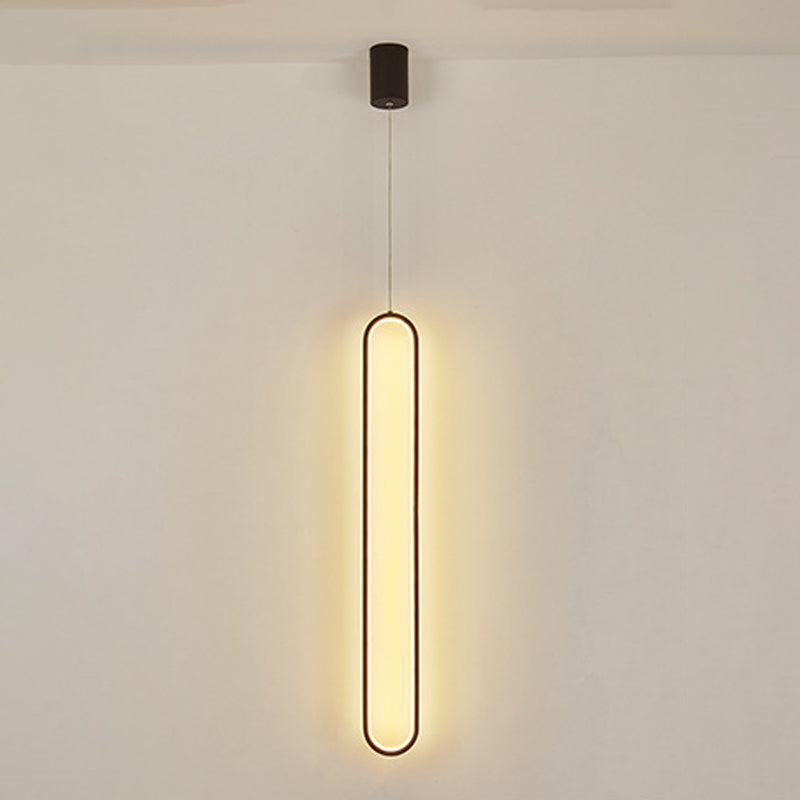 1 Light Linear Hanging Pendant Modern Style Metal Hanging Lighting for Dining Room