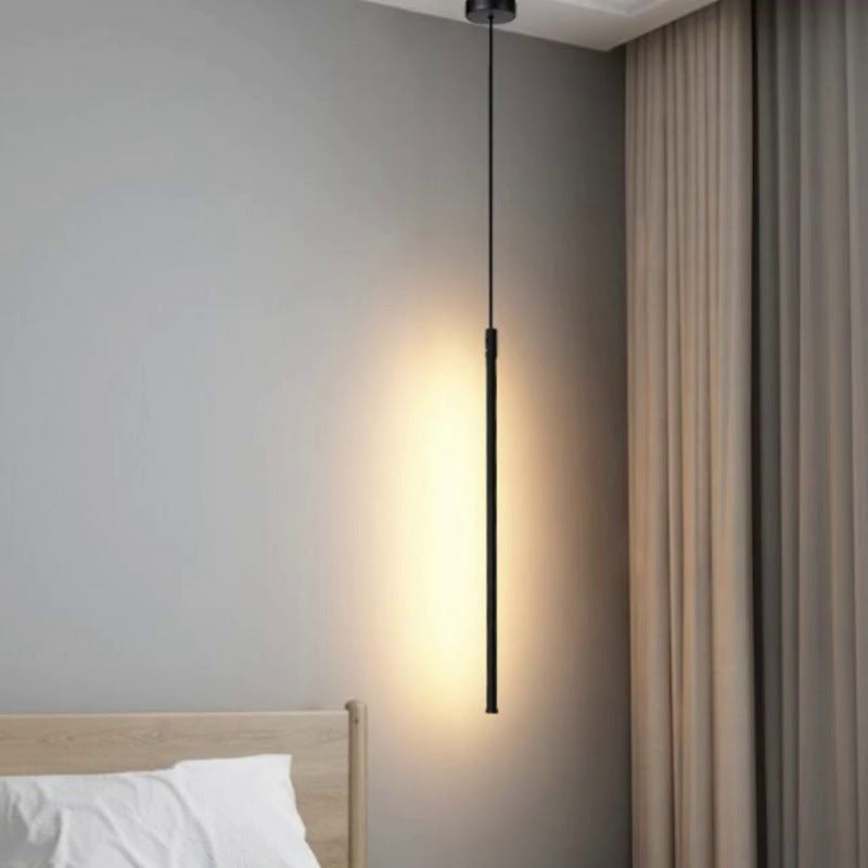 1 Light Linear Hanging Pendant Modern Style Metal Hanging Lighting for Bedside