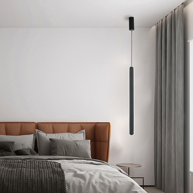 1 Light Linear Hanging Pendant Modern Style Metal Hanging Lighting for Living Room