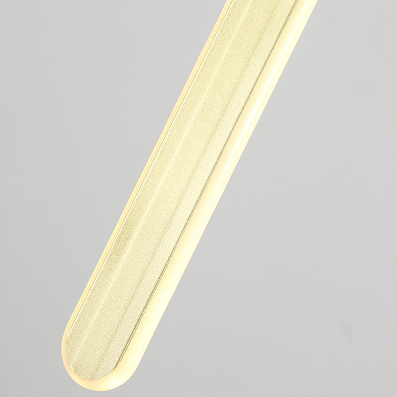 1 Light Linear Hanging Pendant Modern Style Metal Hanging Lighting for Living Room