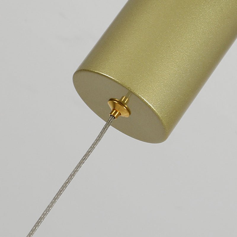 1 Light Linear Hanging Pendant Modern Style Metal Hanging Lighting for Living Room