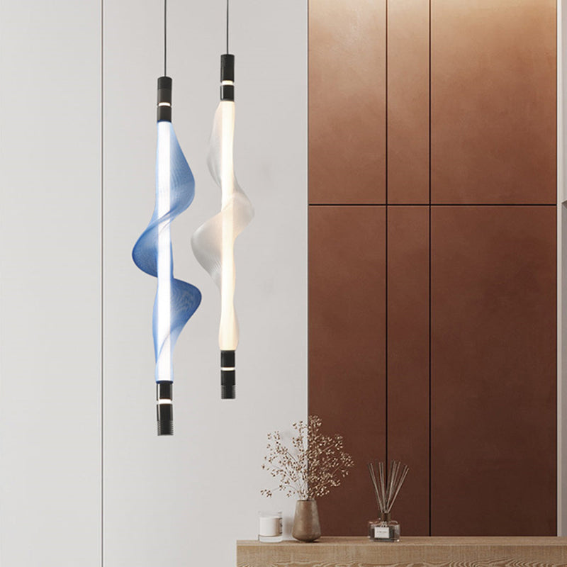 Acrylique linéaire éclairage suspendu moderne style 1 tête suspendue à la tête pour chambre à coucher