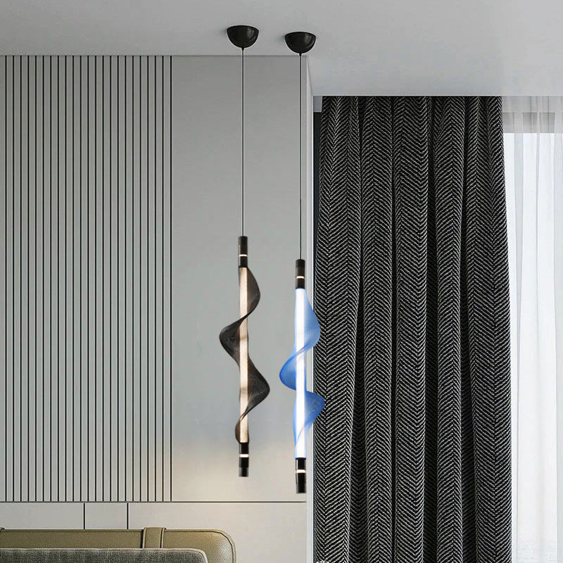 Acrylique linéaire éclairage suspendu moderne style 1 tête suspendue à la tête pour chambre à coucher