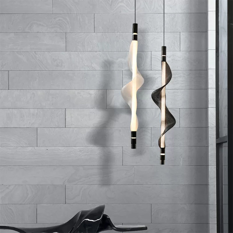 Acrylique linéaire éclairage suspendu moderne style 1 tête suspendue à la tête pour chambre à coucher