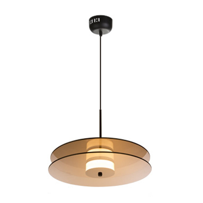 Éclairage encerclant le pendentif éclairage moderne en verre moderne 1 lampe à LED Light Light en noir