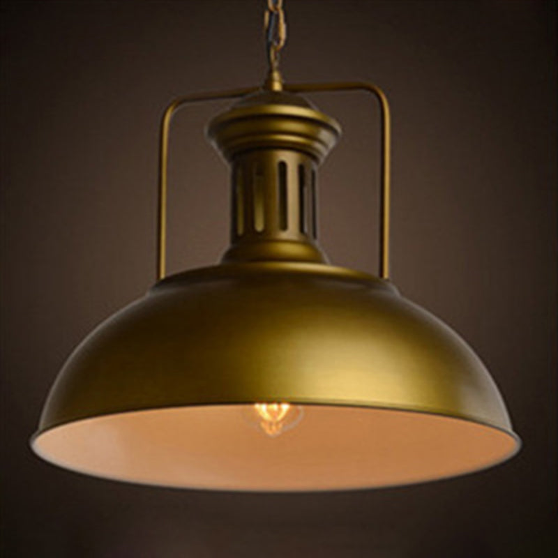 Bowl Shape Hanging Lighting Industrial Style Metal 1 Light Hanging Lamp for Restaurant