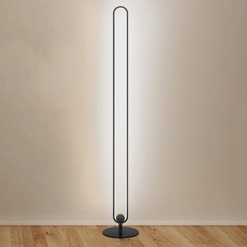 Forma geométrica Luz de piso de metal Estilo moderno 1 Luz de luz de luz en negro