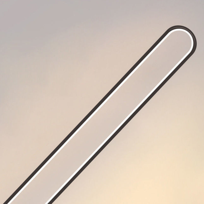 Forma geométrica Luz de piso de metal Estilo moderno 1 Luz de luz de luz en negro