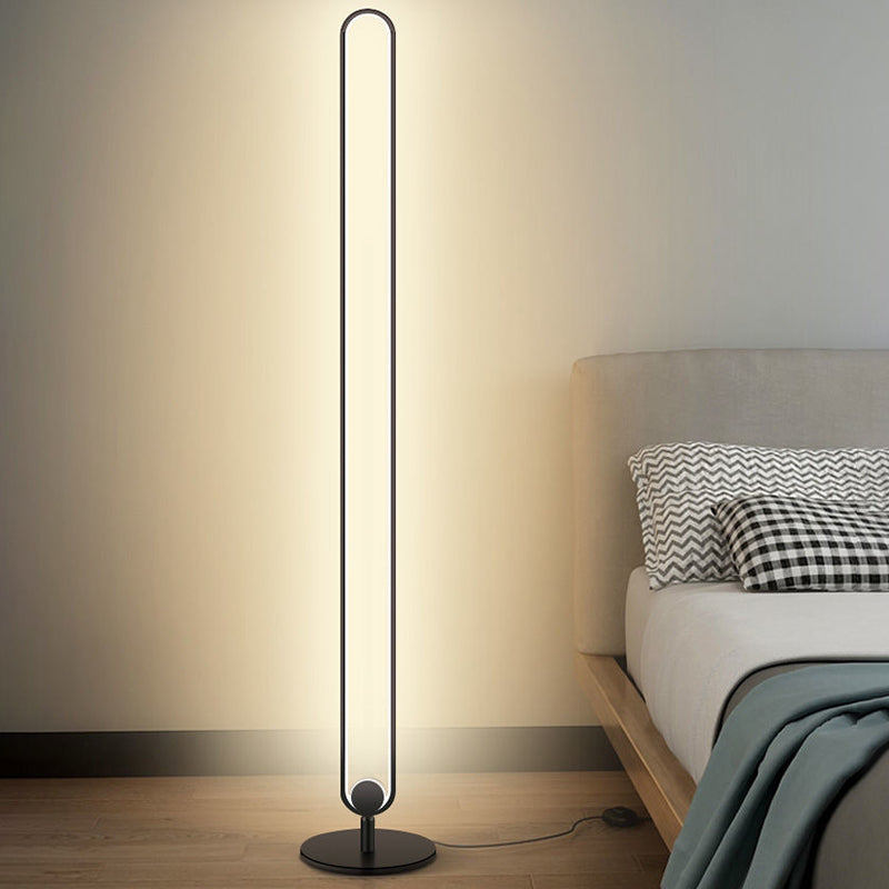 Forma geométrica Luz de piso de metal Estilo moderno 1 Luz de luz de luz en negro