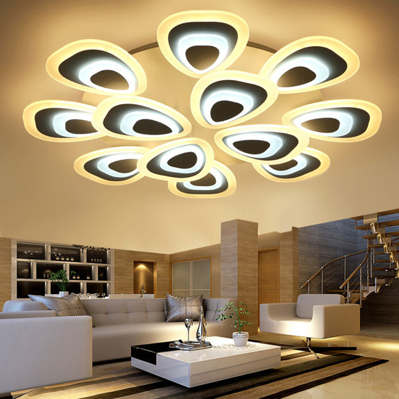 Water Droplets Shape Ceiling Lamp Minimalist LED Ceiling Mount Light with Acrylic Shade