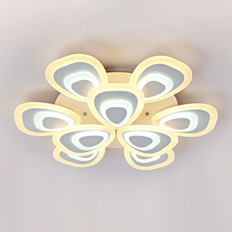 Water Droplets Shape Ceiling Lamp Minimalist LED Ceiling Mount Light with Acrylic Shade